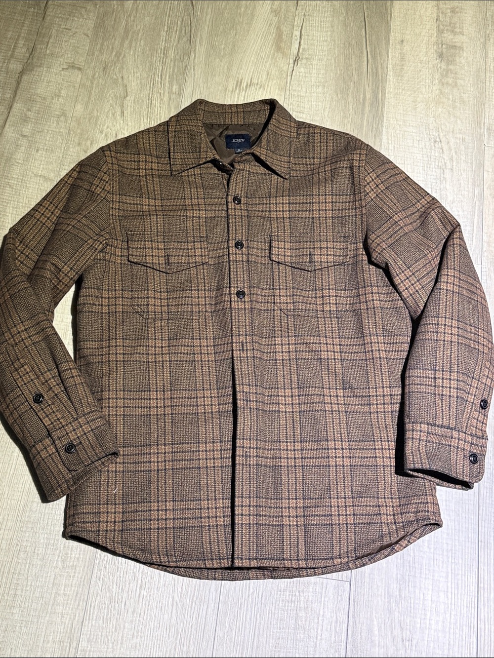 J. Crew Factory Brown Plaid Lightweight Shacket